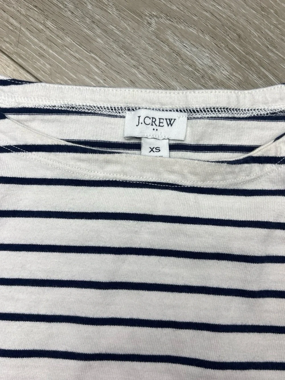 J.Crew Striped Boatneck Top with Red Heart Elbow Patches - XS